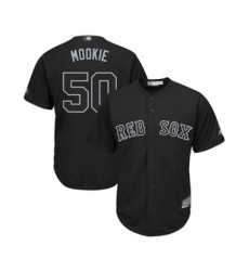 Men's Boston Red Sox #50 Mookie Betts  Mookie Authentic Black 2019 Players Weekend Baseball Jersey