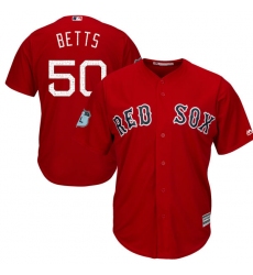 Youth Majestic Boston Red Sox #50 Mookie Betts Authentic Scarlet 2017 Spring Training Cool Base MLB Jersey