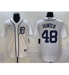 Men's Detroit Tigers #48 Brant Hurter White Cool Base Stitched Baseball Jersey