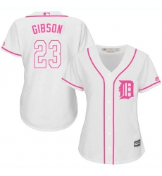 Women's Majestic Detroit Tigers #23 Kirk Gibson Authentic White Fashion Cool Base MLB Jersey