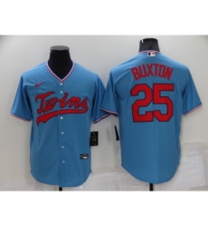 Men's Minnesota Twins #25 Byron Buxton Light Blue Pullover Throwback Cooperstown Nike Jersey