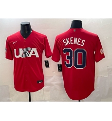 Men's USA Baseball #30 Paul Skenes Red World Baseball Classic Stitched Jersey