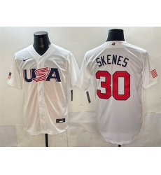Men's USA Baseball #30 Paul Skenes White World Baseball Classic Stitched Jersey