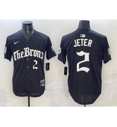 Men's New York Yankees #2 Derek Jeter Black 'Gothic Legacy Edition' Vapor Premier Limited Stitched Baseball Jersey