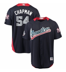 Youth Majestic New York Yankees #54 Aroldis Chapman Game Navy Blue American League 2018 MLB All-Star MLB Jersey