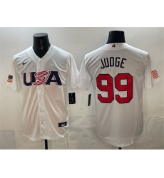 Men's USA Baseball #99 Aaron Judge White World Baseball Classic Stitched Jersey