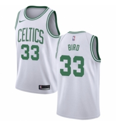 Men's Nike Boston Celtics #33 Larry Bird Authentic White NBA Jersey - Association Edition