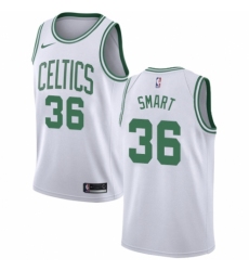 Men's Nike Boston Celtics #36 Marcus Smart Authentic White NBA Jersey - Association Edition