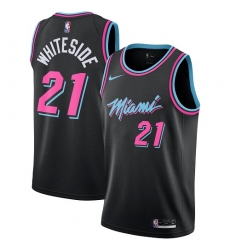 Men's Nike Miami Heat #21 Hassan Whiteside Swingman Black NBA Jersey - City Edition