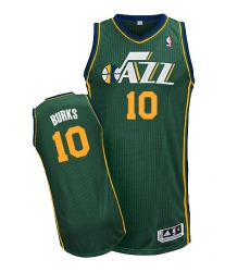 Men's Adidas Utah Jazz #10 Alec Burks Authentic Green Alternate NBA Jersey
