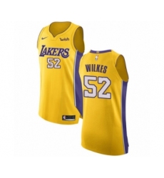 Men's Los Angeles Lakers #52 Jamaal Wilkes Authentic Gold Home Basketball Jersey - Icon Edition