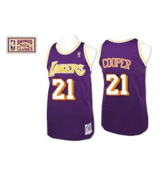 Men's Mitchell and Ness Los Angeles Lakers #21 Michael Cooper Swingman Purple Throwback NBA Jersey