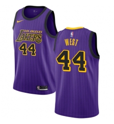 Men's Nike Los Angeles Lakers #44 Jerry West Swingman Purple NBA Jersey - City Edition
