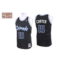 Men's Mitchell and Ness Orlando Magic #15 Vince Carter Authentic Black Throwback NBA Jersey