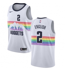 Women's Nike Denver Nuggets #2 Alex English Swingman White NBA Jersey - City Edition