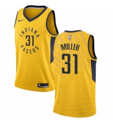 Men's Nike Indiana Pacers #31 Reggie Miller Authentic Gold NBA Jersey Statement Edition