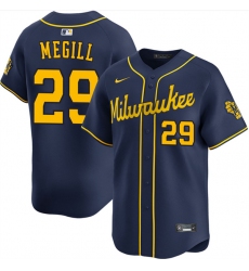 Men's Milwaukee Brewers #29 Trevor Megill Navy Alternate Limited Stitched Baseball Jersey