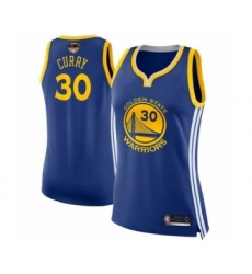 Women's Golden State Warriors #30 Stephen Curry Swingman Royal Blue 2019 Basketball Finals Bound Basketball Jersey - Icon Edition
