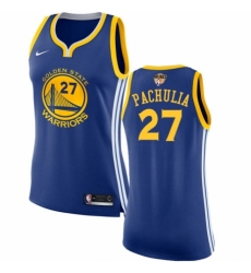 Women's Nike Golden State Warriors #27 Zaza Pachulia Authentic Royal Blue Road 2018 NBA Finals Bound NBA Jersey - Icon Edition