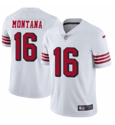 Men's Nike San Francisco 49ers #16 Joe Montana Elite White Rush Vapor Untouchable NFL Jersey