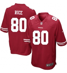 Men's Nike San Francisco 49ers #80 Jerry Rice Game Red Team Color NFL Jersey