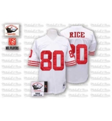 Mitchell and Ness San Francisco 49ers #80 Jerry Rice Authentic White Throwback NFL Jersey
