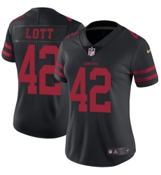 Women's Nike San Francisco 49ers #42 Ronnie Lott Elite Black NFL Jersey