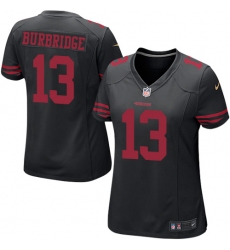 Women's Nike San Francisco 49ers #13 Aaron Burbridge Game Black Alternate NFL Jersey