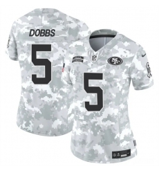 Women's San Francisco 49ers #5 Joshua Dobbs 2024 F.U.S.E Arctic Camo Salute To Service Limited Stitched Jersey(Run Small) Women's San Francisco 49ers #5 Joshua Dobbs 2024 F.U.S.E Arctic Camo Salute To Service Limited Stitched Jersey(Run Small)