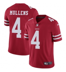 Youth Nike San Francisco 49ers #4 Nick Mullens Red Team Color Vapor Untouchable Limited Player NFL Jersey