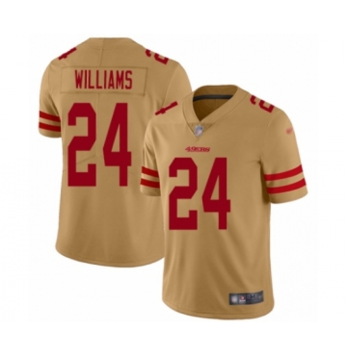 Youth San Francisco 49ers #24 K'Waun Williams Limited Gold Inverted Legend Football Jersey