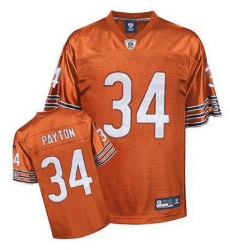Reebok Chicago Bears #34 Walter Payton Orange Alternate Replica Throwback NFL Jersey