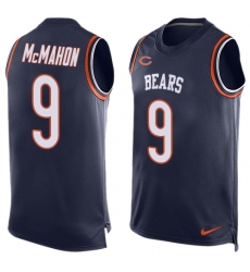 Men's Nike Chicago Bears #9 Jim McMahon Limited Navy Blue Player Name & Number Tank Top NFL Jersey