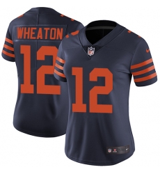 Women's Nike Chicago Bears #12 Markus Wheaton Elite Navy Blue Alternate NFL Jersey