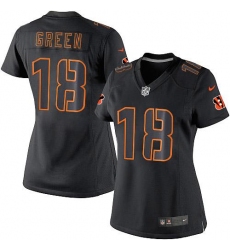 Women's Nike Cincinnati Bengals #18 A.J. Green Limited Black Impact NFL Jersey
