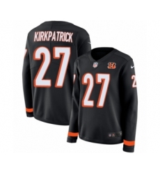 Women's Nike Cincinnati Bengals #27 Dre Kirkpatrick Limited Black Therma Long Sleeve NFL Jersey