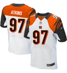 Men's Nike Cincinnati Bengals #97 Geno Atkins Elite White NFL Jersey