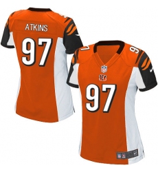 Women's Nike Cincinnati Bengals #97 Geno Atkins Game Orange Alternate NFL Jersey