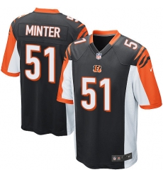 Men's Nike Cincinnati Bengals #51 Kevin Minter Game Black Team Color NFL Jersey