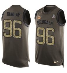 Men's Nike Cincinnati Bengals #96 Carlos Dunlap Limited Green Salute to Service Tank Top NFL Jersey
