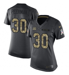 Women's Nike Cincinnati Bengals #30 Cedric Peerman Limited Black 2016 Salute to Service NFL Jersey