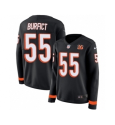 Women's Nike Cincinnati Bengals #55 Vontaze Burfict Limited Black Therma Long Sleeve NFL Jersey