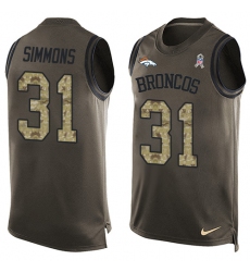 Men's Nike Denver Broncos #31 Justin Simmons Limited Green Salute to Service Tank Top NFL Jersey