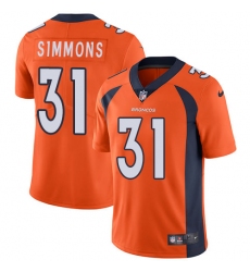 Youth Nike Denver Broncos #31 Justin Simmons Elite Orange Team Color NFL Jersey
