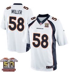 Youth Nike Denver Broncos #58 Von Miller Elite White Super Bowl 50 Champions NFL Jersey