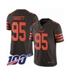 Men's Cleveland Browns #95 Myles Garrett Limited Brown Rush Vapor Untouchable 100th Season Football Jersey Men's Cleveland Browns #95 Myles Garrett Limited Brown Rush Vapor Untouchable 100th Season Football Jersey