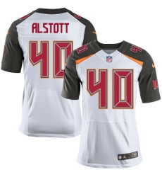 Men's Nike Tampa Bay Buccaneers #40 Mike Alstott Elite White NFL Jersey