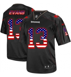 Men's Nike Tampa Bay Buccaneers #13 Mike Evans Elite Black USA Flag Fashion NFL Jersey