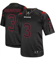 Men's Nike Tampa Bay Buccaneers #3 Jameis Winston Elite Lights Out Black NFL Jersey