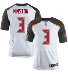 Men's Nike Tampa Bay Buccaneers #3 Jameis Winston Elite White NFL Jersey